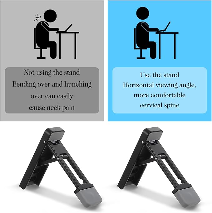 4 Pcs Soporte Plegable para Laptop, Ajustable 3 Ángulos, Antideslizante miniatura 4