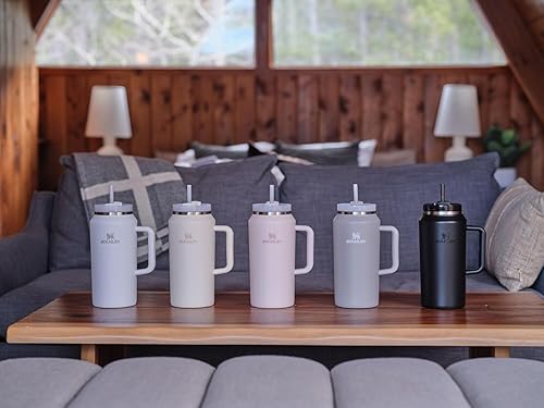 Miniatura 144 de STANLEY Quencher H2.0 Vaso Térmico con asa y pajilla, 64 onzas, tapa Flowstate de 3 posiciones, gran capacidad para viajes y deportes, vaso de acero