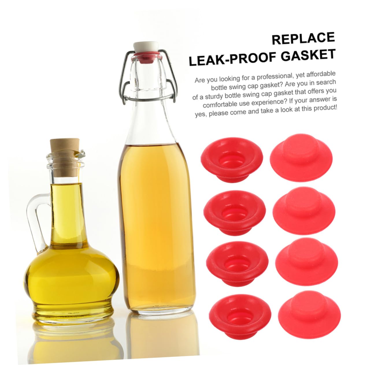 MUCKLILY 10Pcs Swing Bottle Seal Gaskets Leak Washers for Beer Soda Bottles Quick Airtight Seal Convenient Storage Reliable Replacement for Daily Use