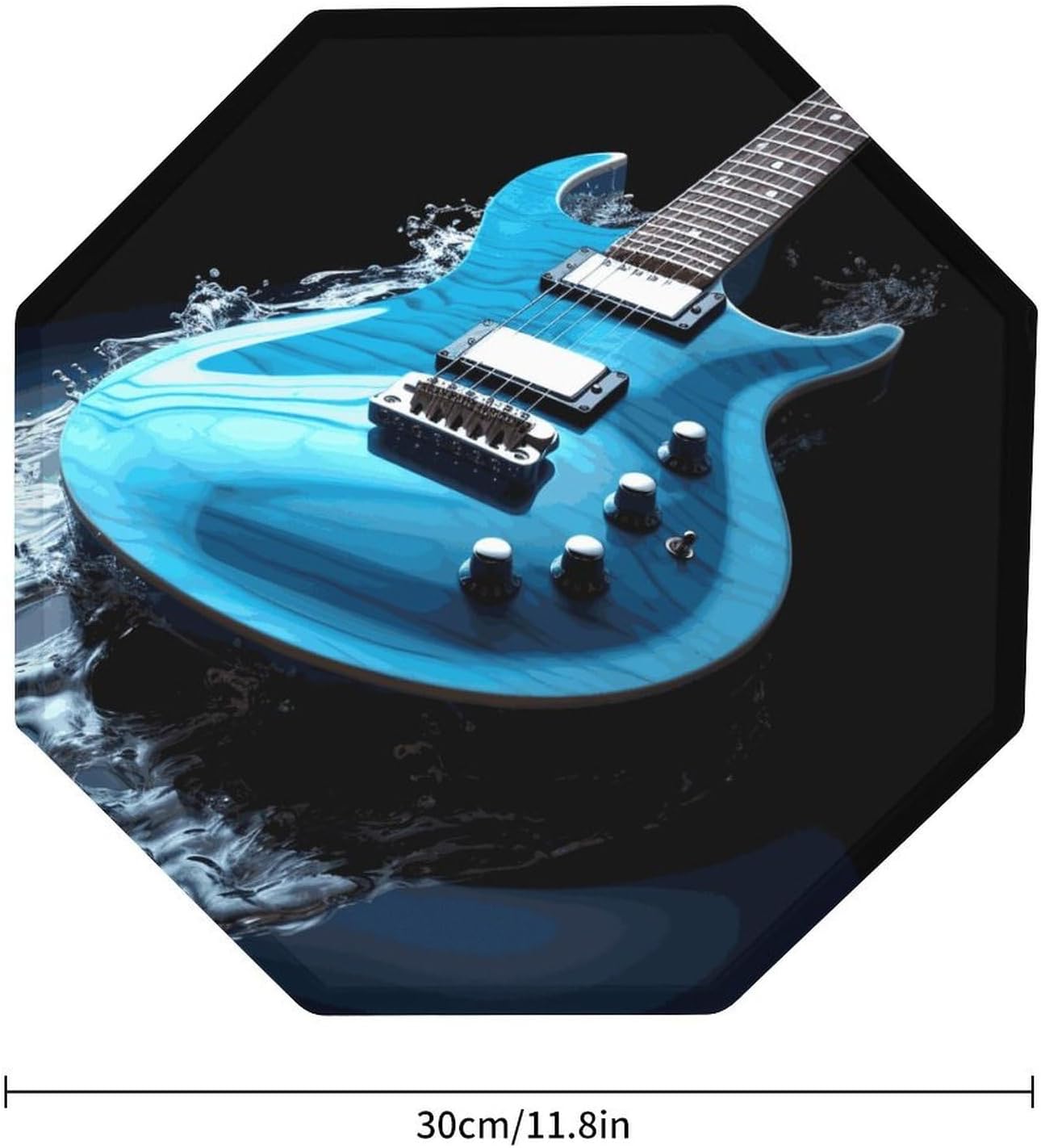 Ctagon Metal Sign for Home, Modern Display Plate for Kitchen, Blue Guitar Plates Accent Hanging Wall Decorations 3PCS for Living Room, Bedroom, Hallway, Hotel