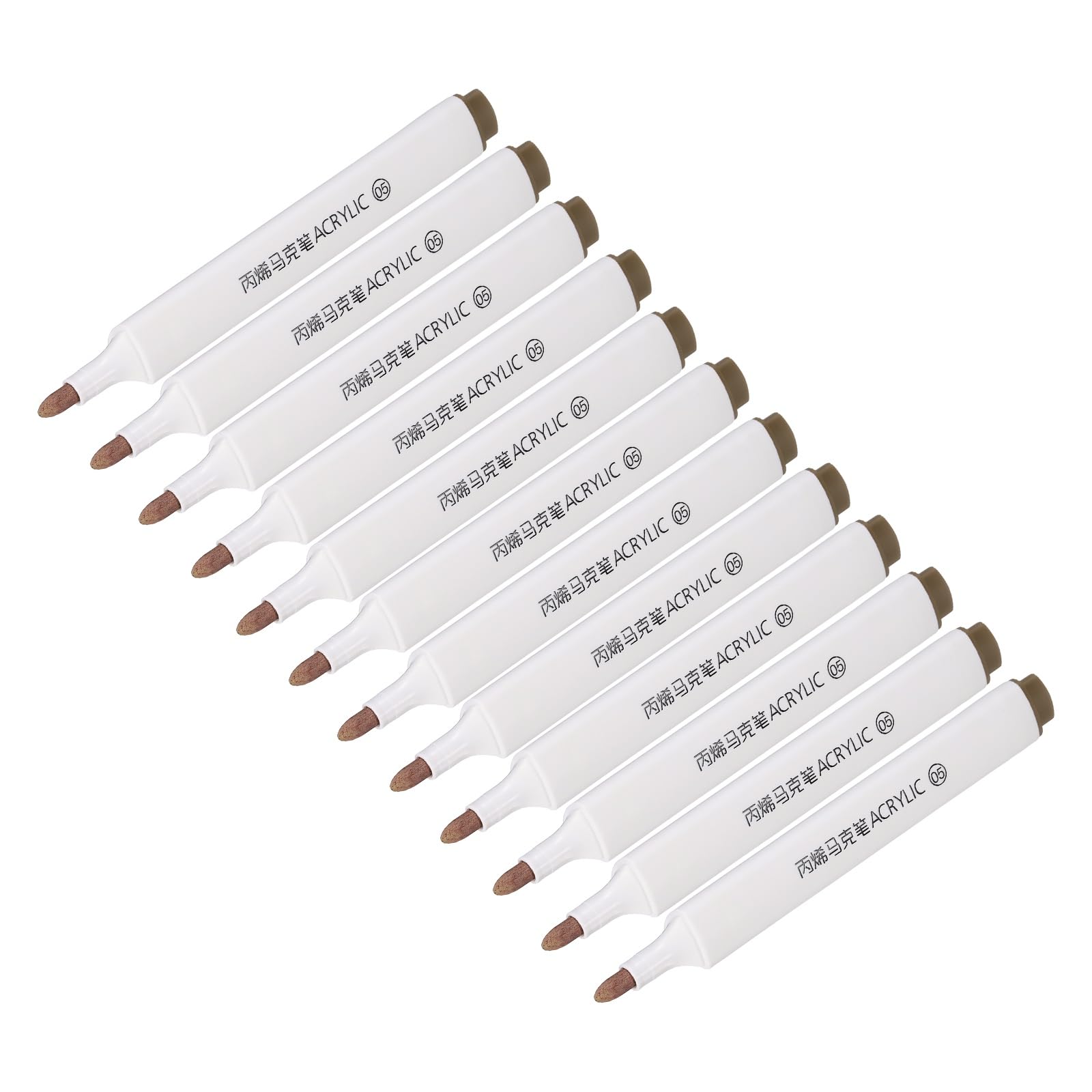 PATIKIL Acrylic Paint Marker Pens, 12Pcs Bold Tip Paint Pen Waterproof Water Based for Rock Painting Wood DIY Craft Glass Ceramic Canvas, Milk Tea