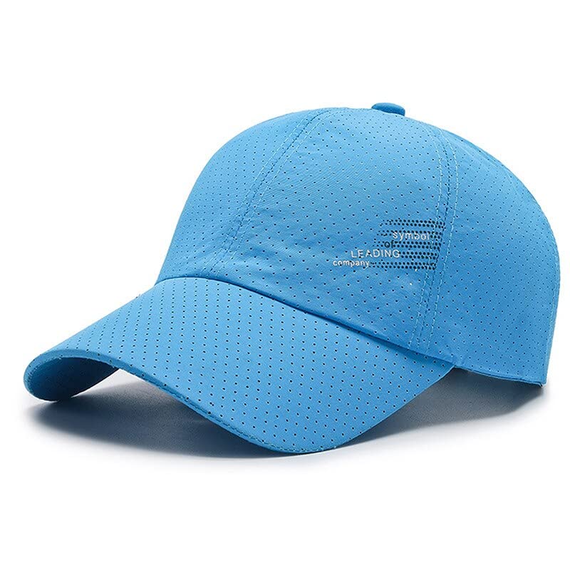 Alexvyan Men's Cotton Breathable Sun Visor Cap Sport Baseball Golf Cricket Adjustable Summer Cap for Golf Tennis Cricket Cycling Running - Sun UV Protection(Blue)-picture-26