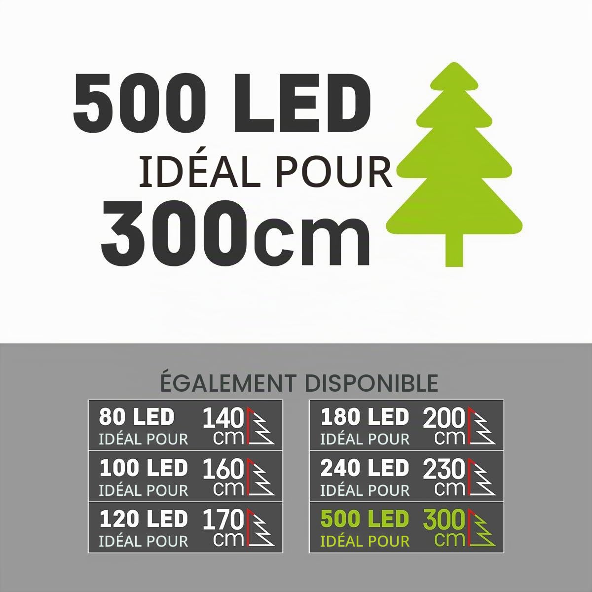 EMOS Guirlande lumineuse LED type Classic Blanc Chaud, longueur 50 m, 500 LED, 230 V avec prise, avec fonction de minuterie, pour un usage intérieur et extérieur, protection IP44, Sapin de Noël