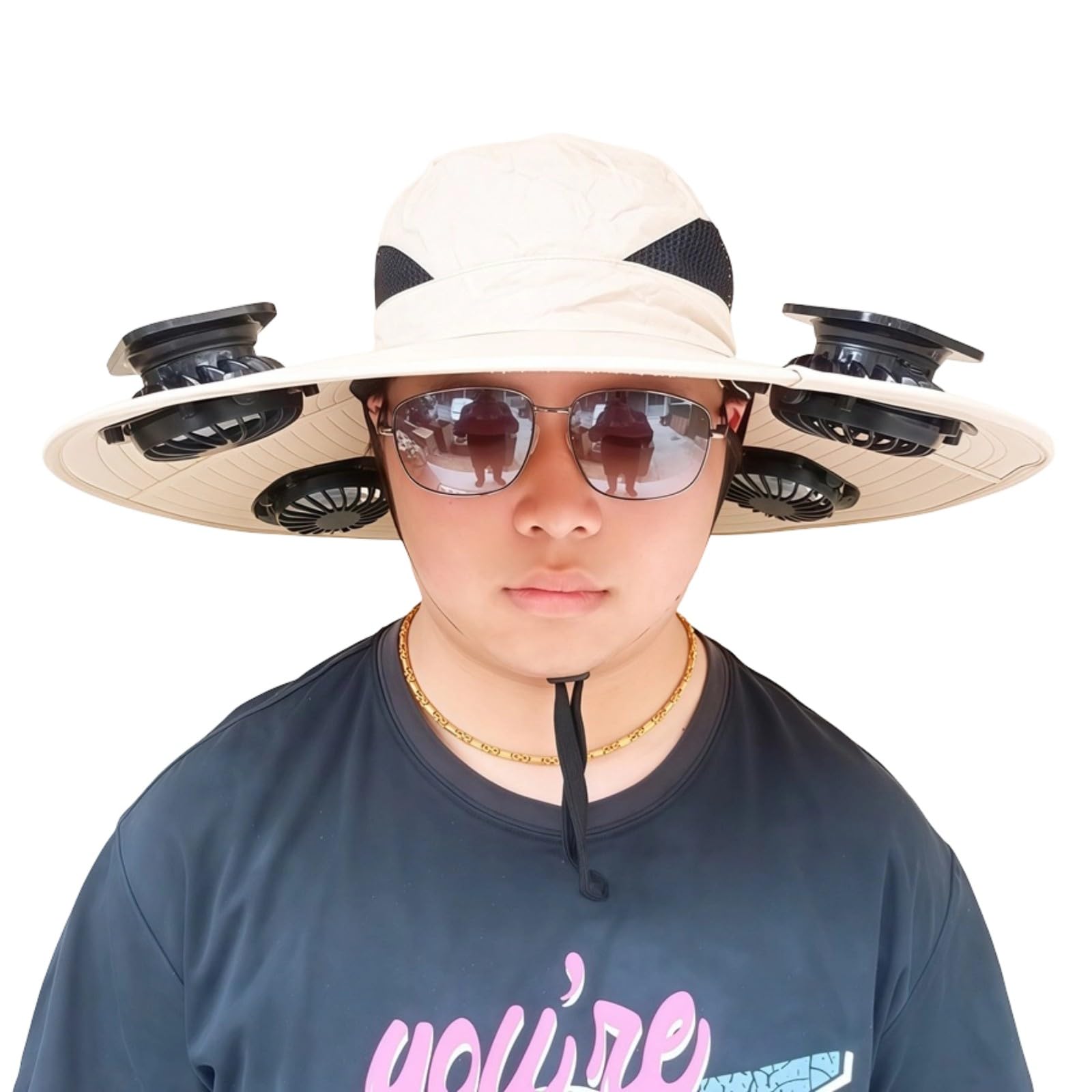 Cappello da a Larga con Ventola Solare con, Khaki