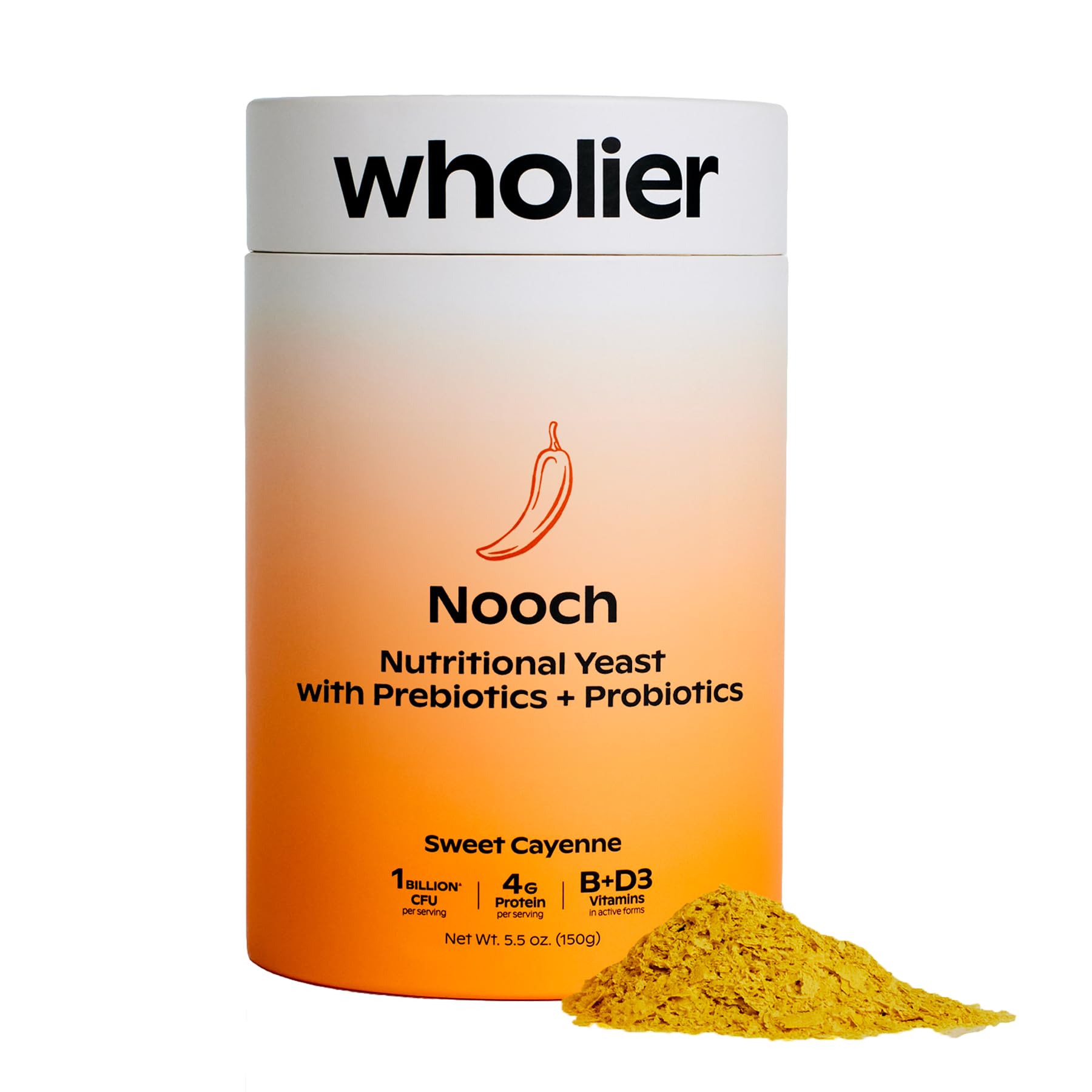 wholier Nutritional Yeast Flakes with Prebiotics & Probiotics for Gut Health. Methylcobalamin Vitamin B12 & Vitamin D3. Vegan Cheesy Seasoning. (5.3 oz.) (BBQ Flavor)