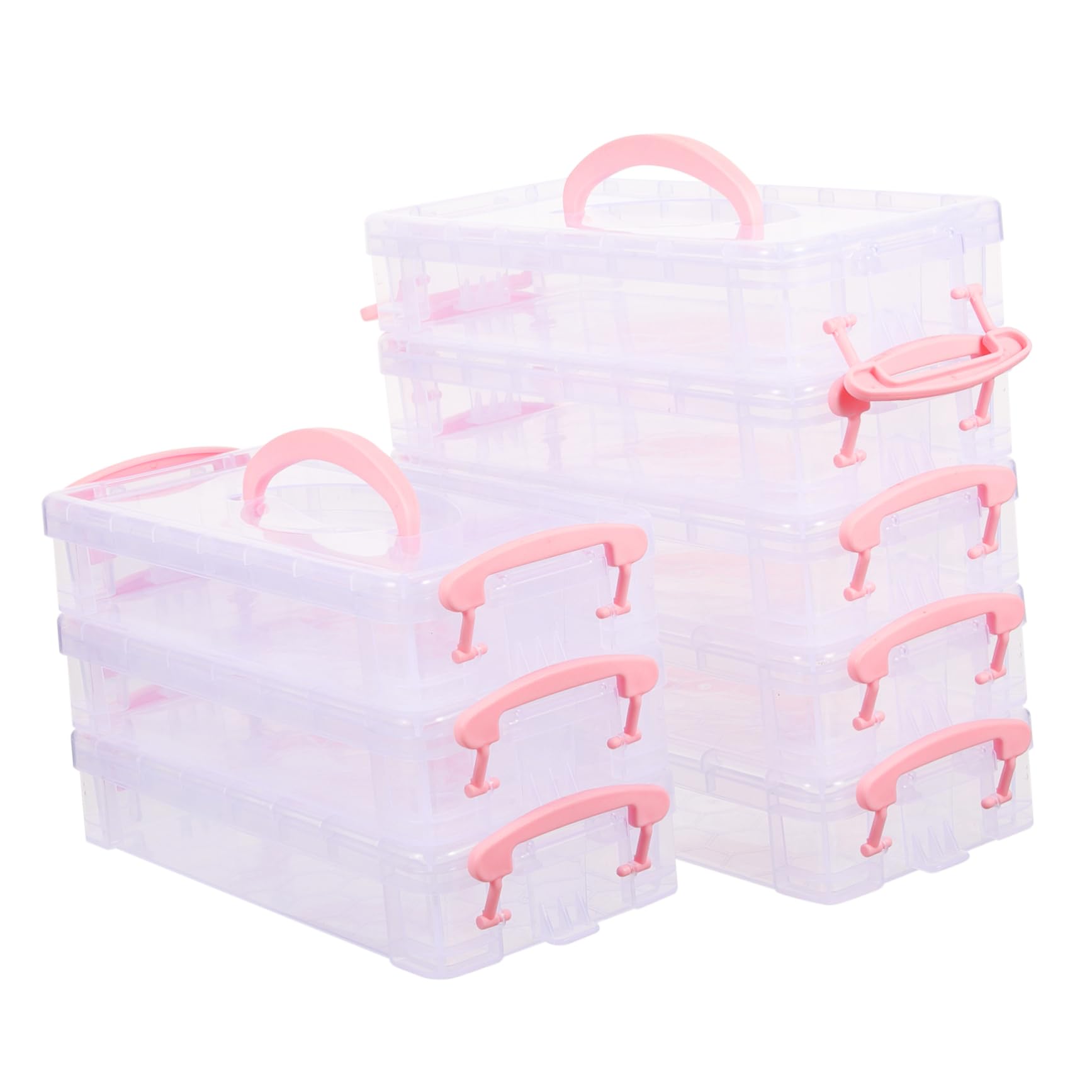 EXCEART Scatola Portapenne in Plastica Impilabile Coperchio 8 Pezzi