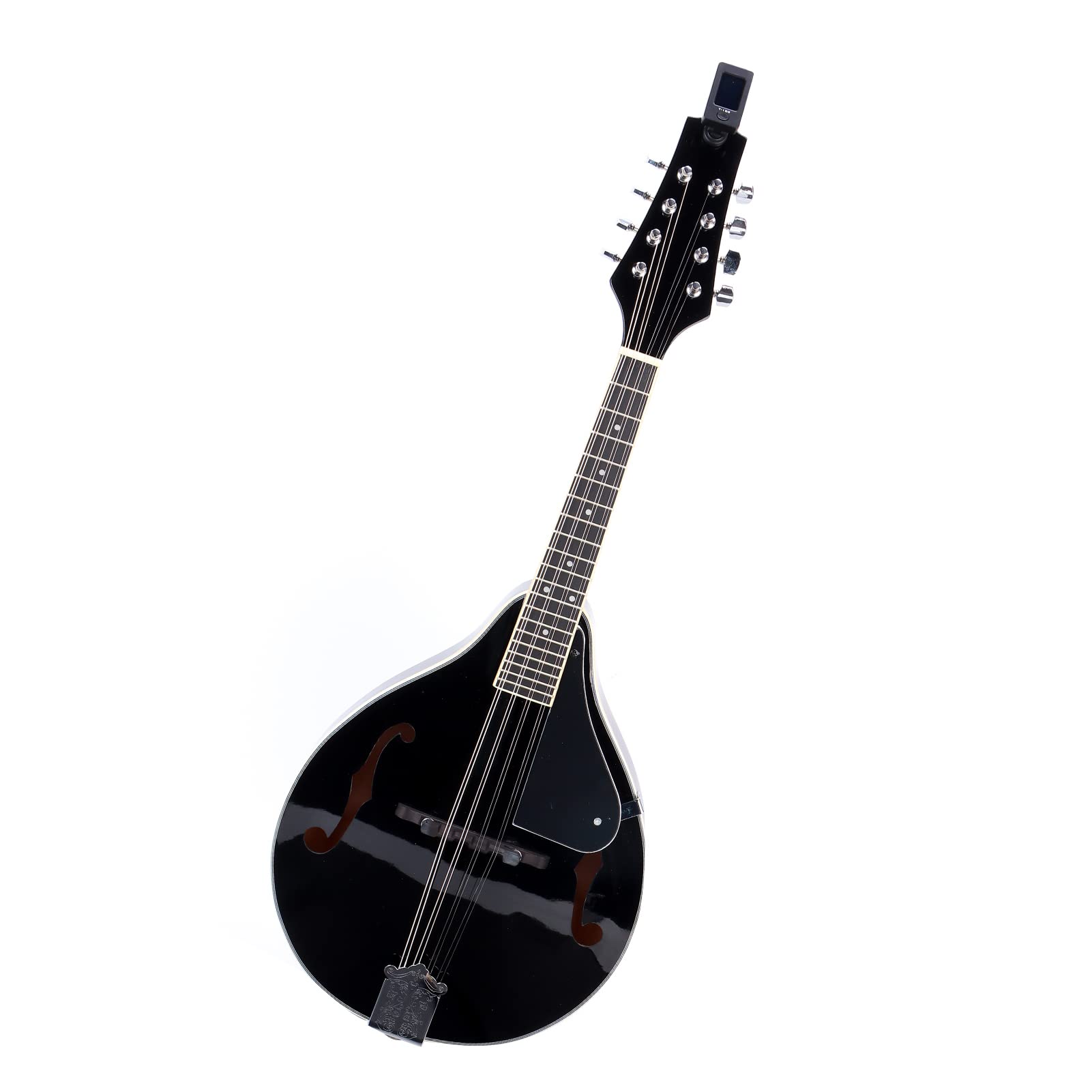 Mandoline, 8-saitiges Instrument, Schwarz, mit Tasche/Saiten/Wischtuch/Stimmgerät/Plektren/Schraube/Wischtuch (Black)