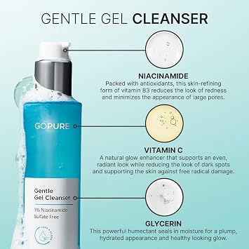 goPure Cleanse & Tone Set - Gentle Facial Cleanser and Hydrating Toner for Refreshed Looking Skin | 2 Piece Set for Daily Skincare Routine