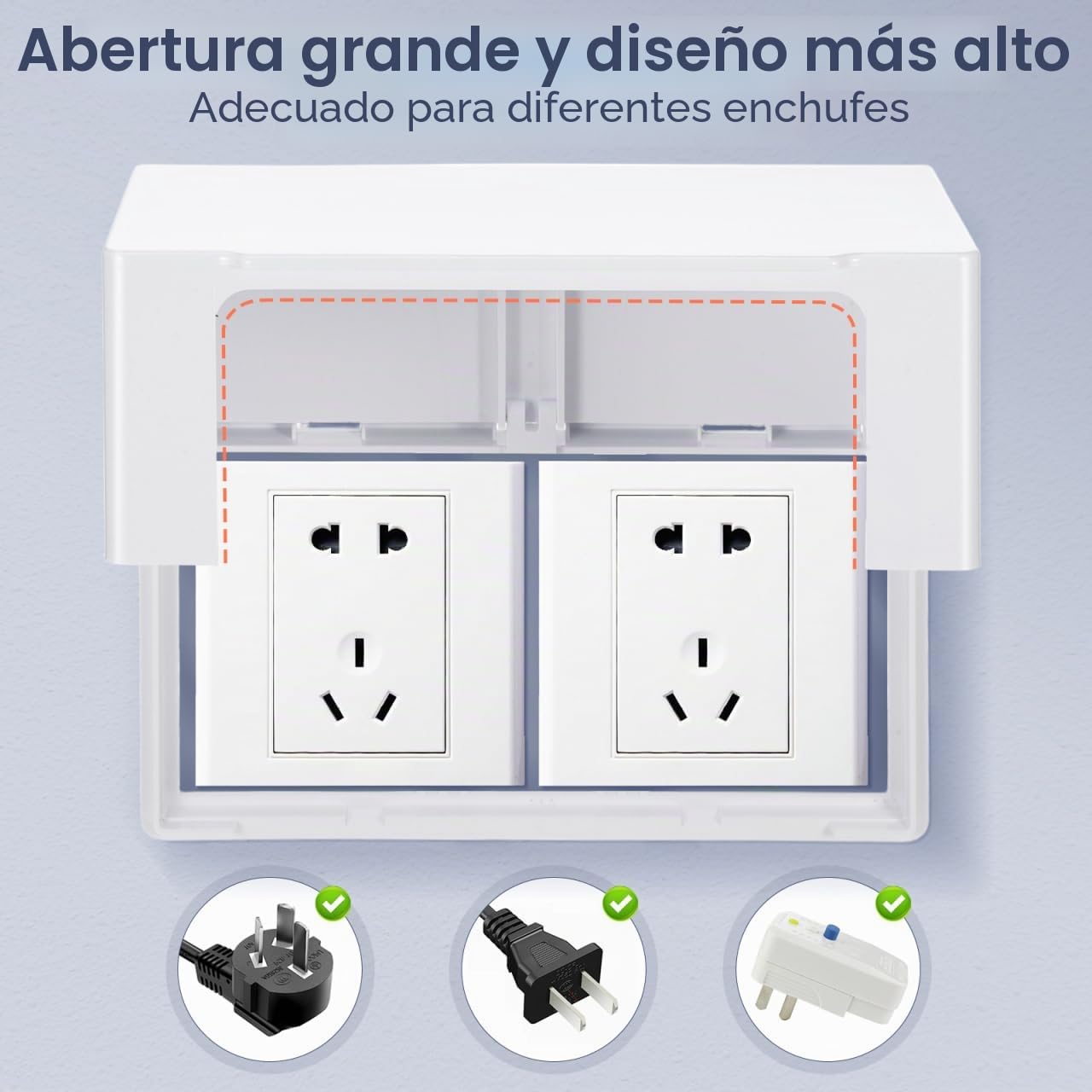 POPETPOP Tapa Adhesiva Para Enchufe Doble Caja De Enchufe Impermeable Con Cubierta Protectora Resistente a Salpicaduras Para Cocina Baño Y Sala De Estar Instalación Fácil