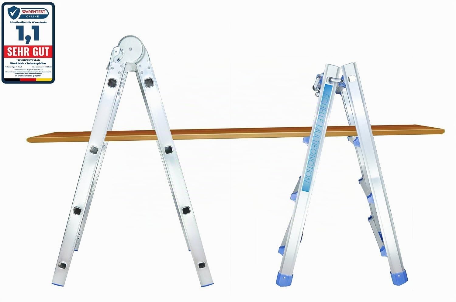 Échelle télescopique professionnelle en aluminium, avec 4/7/14 marches, escabeau transformable pour peinture, échelle multifonction