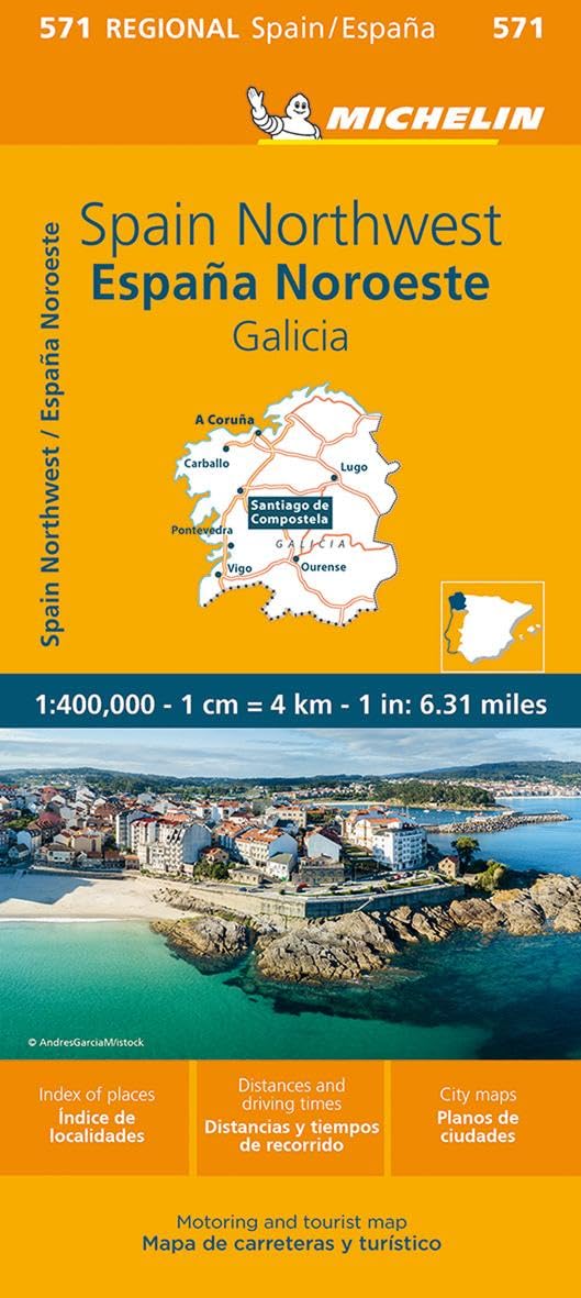 Galicia - Michelin Regional Map 571: Straßen- und Tourismuskarte 1:400.000 (Michelin Maps, 571)