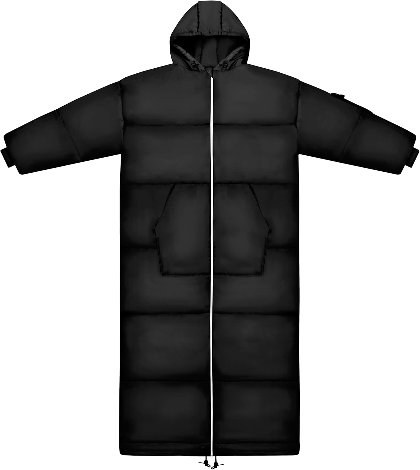 Thermotuff Wearable Sleeping Bag with Dual Hoodie, Long Sleeves, Pockets & Adjustable Drawstring - Ideal for Camping, Cold Weather Hiking, and Stadium Sak Blanket