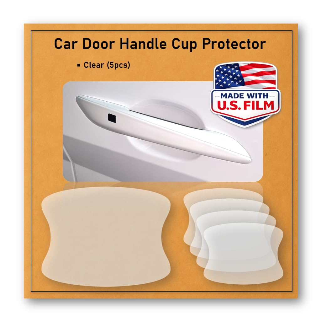 Photo 1 of [3M]-5pcs Customized Car Door Handle Cup Protector Made with 3M Paint Protection Film, Sticker/Guard, Clear(Transparent), Anti Scratch, Universal Fit for Most Cars (Clear/5pcs)