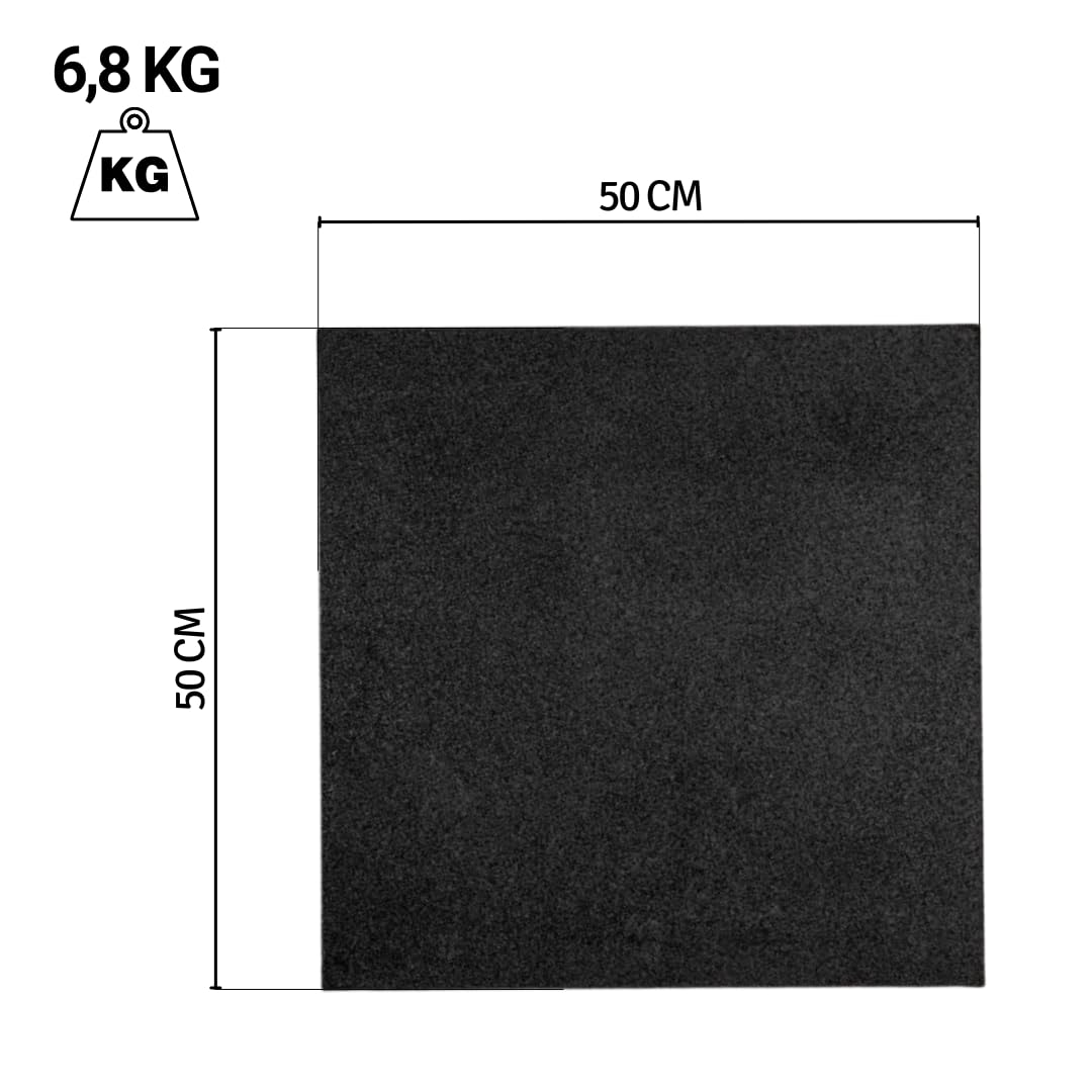 Pavimento Gommato Palestra 50x50x3 cm, Antitrauma, Antiscivolo, Fonoassorbente, Sala Pesi e Home Gym, Nero