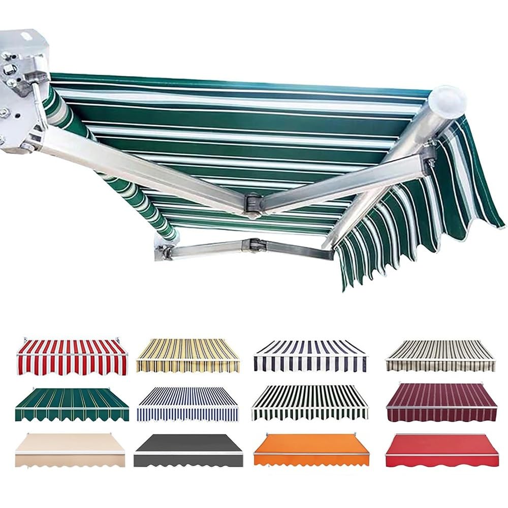 Tessuto di ricambio per tenda da sole, 2,5 x 1,5 m, 3,5 x 1,5 m, 3,5 x 1,5 m, 3,5 x 2,5 m, resistente ai raggi UV, copertura per tende retrattili da esterno (verde, 3,5 x 1,5 m)