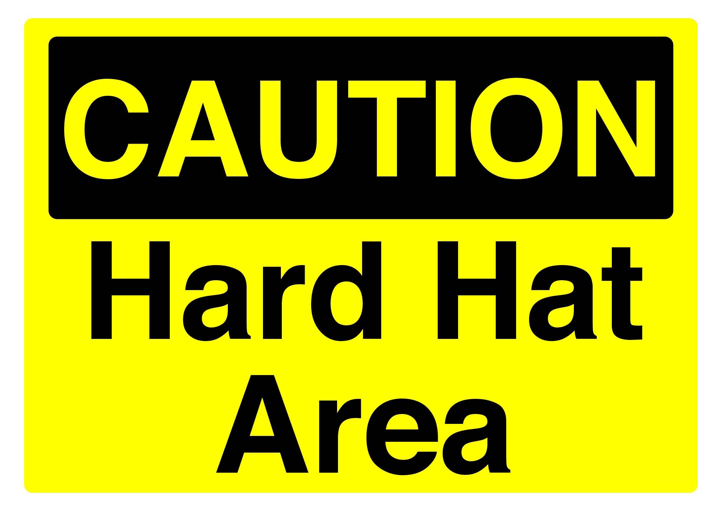 Hard hat area Sign, 12x8 Metal Tin Sign, mandatory helmet reminder for construction sites and heavy industry workshops.