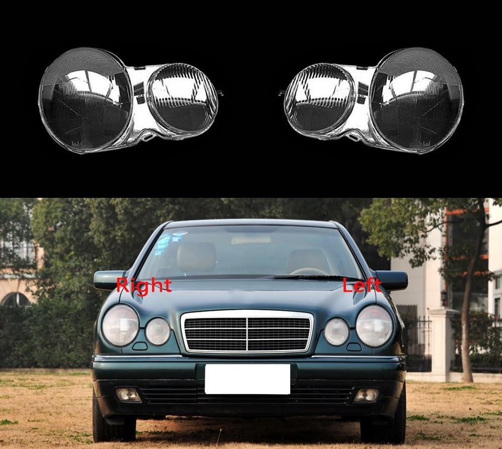 Couvercle Phare Lentille Transparente Pour Mercedes W210 E200 E240 E260 E280 1995-2003 – Coque Phare Abat-Jour Droite & Gauche – Protection UV Polycarbonate