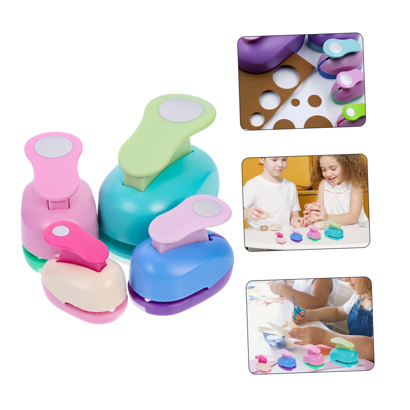 4pezzi Puncher Per Carta Strumenti Creativi Per Ragazzo Ragazza Fustelle Per Biglietti Scrapbooking e Fai Da Te Con Forme Rotonde Colori Variabili