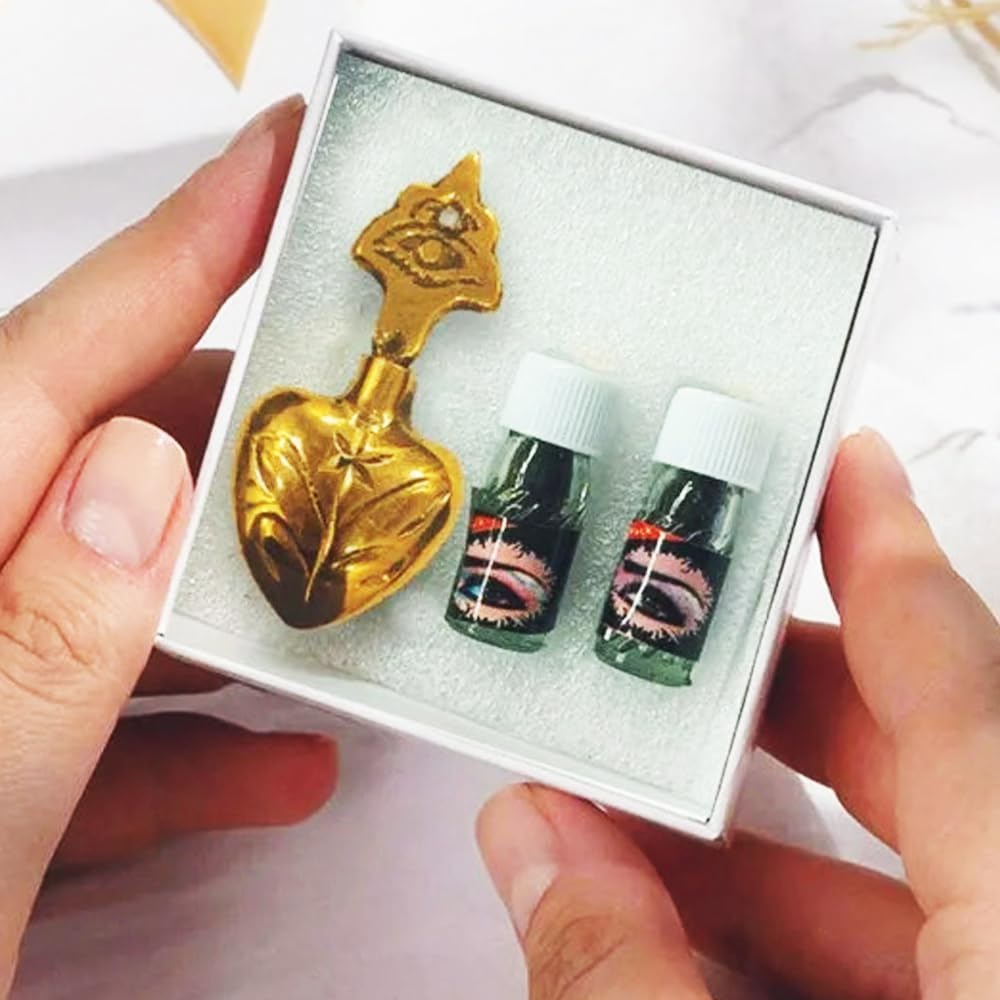 MY69 Islamic Brass Eye Liner Antique Bottle With Free Black Eyeliner Powder For Women Accessories