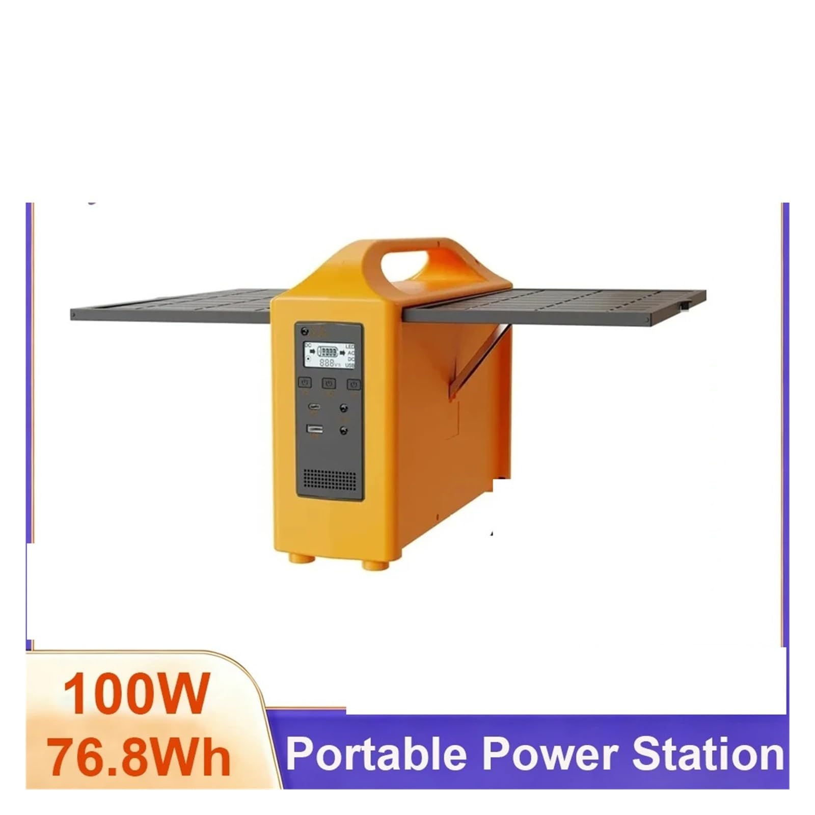 Central Eléctrica De 100W, Generador Solar, Planta Energía Portátil, Batería LiFePo4 Con Panel For Viajes Camping Suministro Constante