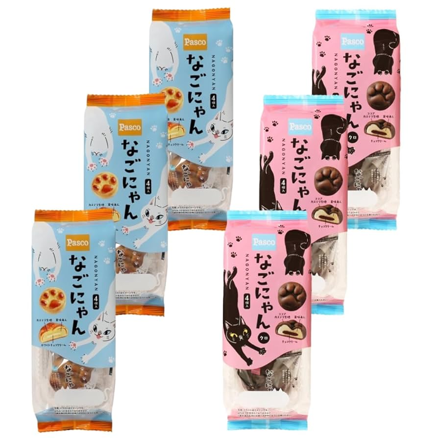 A-1.ゆんにゃん お菓子まとめ売り Amazon | 名古屋 お土産 和菓子 Pasco なごにゃん シロ クロ 4個