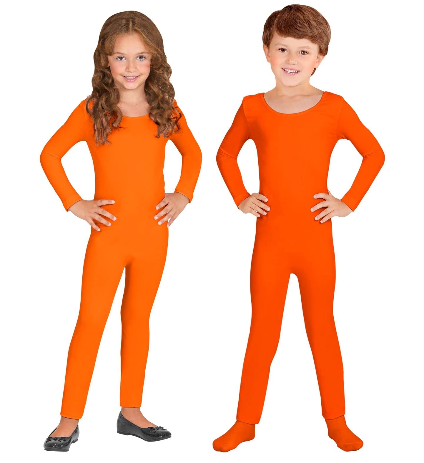 Widmann L Child Unisex Orange BODYSUIT Costume for Gymnast Dancer Ballet Fancy Dress Lar