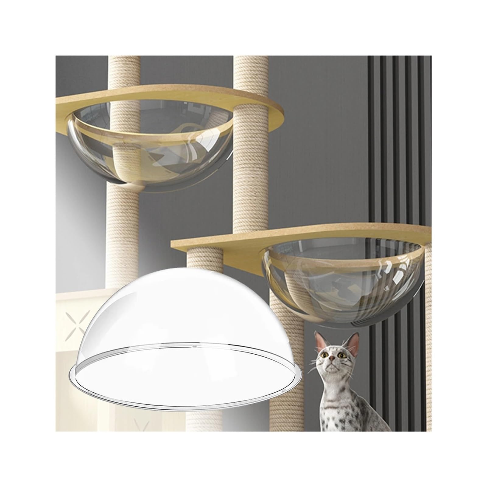 Oblò per Animali Domestici, Copertura A Cupola For Letto Capsula Trasparente Space Clear Finestra, Gatti, Fai Da Te, Di Ricambio, Lettiera, Mobile, Portatile(30cm)