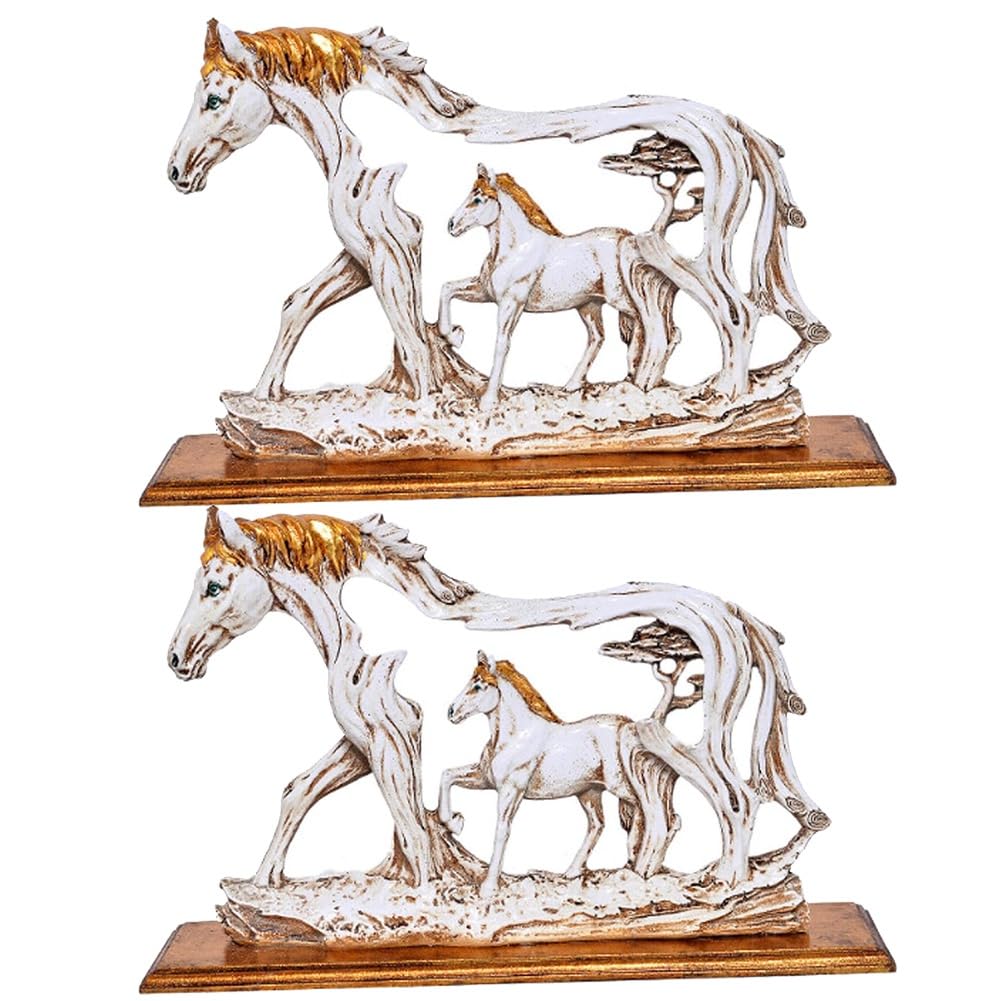 CTRLZS Art Horse Statue Decoration Mare and Foal Sculpture Equestrian Gift Resin Crafts Desktop Decoration