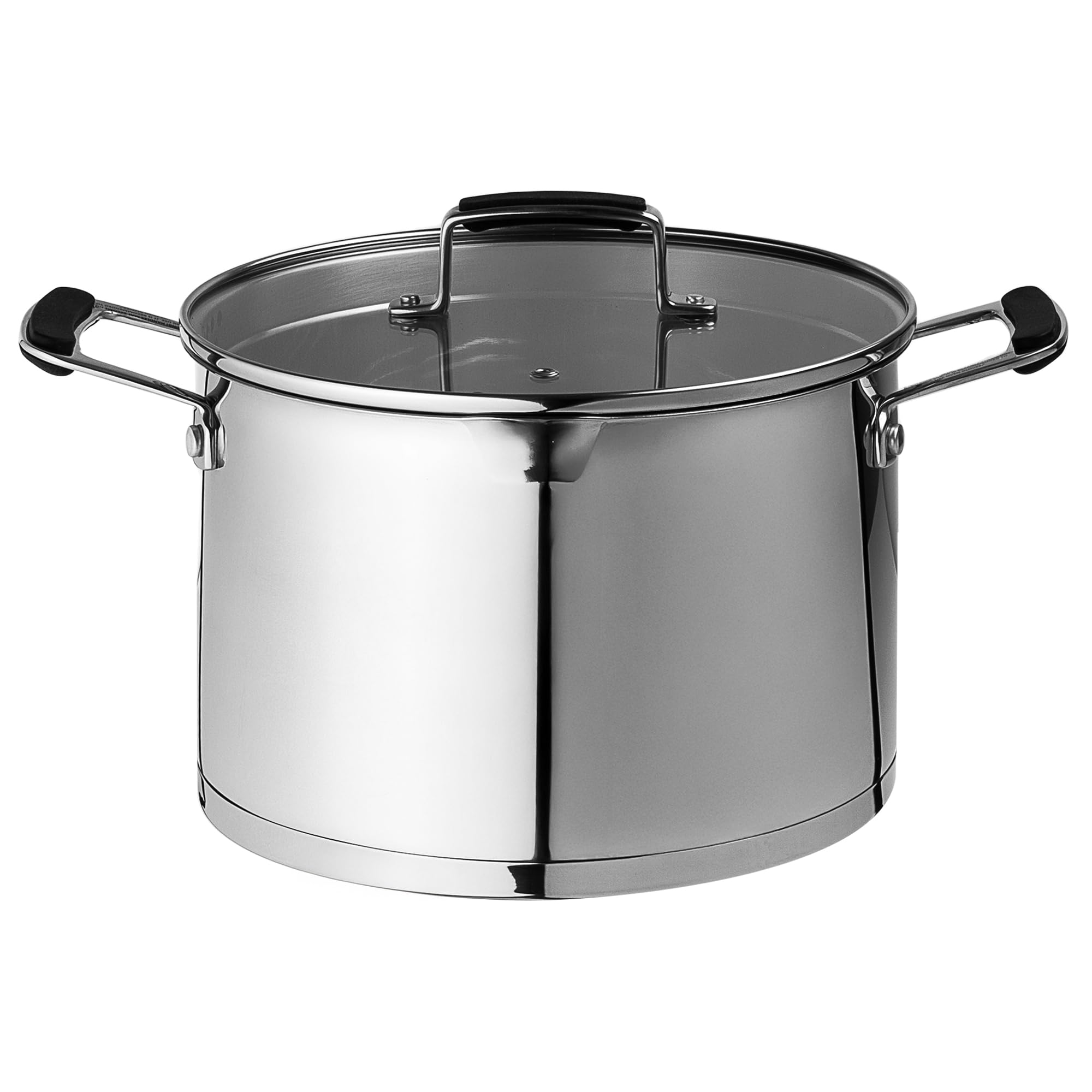 Prochef Stockpot, Stainless Steel, Mirror-Polished, 6.5L Capacity, 24cm x 16.6cm, Oven Safe, Induction Compatible, Silver