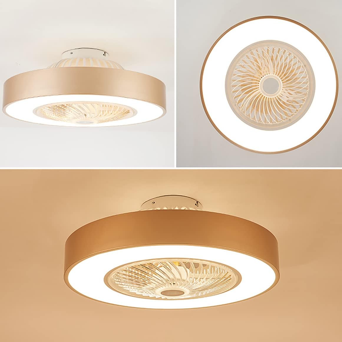 YUEGOO Ceiling Fans with Lamps,72W Fan with Ceiling Light 3 Colors Dimmable Silent Remote Control Bedroom Fan Ceiling Lights Indoor Dining Room Ceiling Fan Light/C