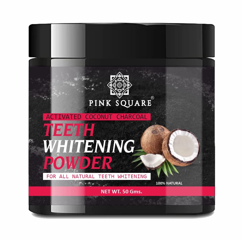 Pink Square Organic Activated Charcoal Teeth Whitening Powder (Pack of 1, 50 gram)|Fight Cavities with Coconut Charcoal Powder Fresh Breath and Yellow Remove Stains-image-26