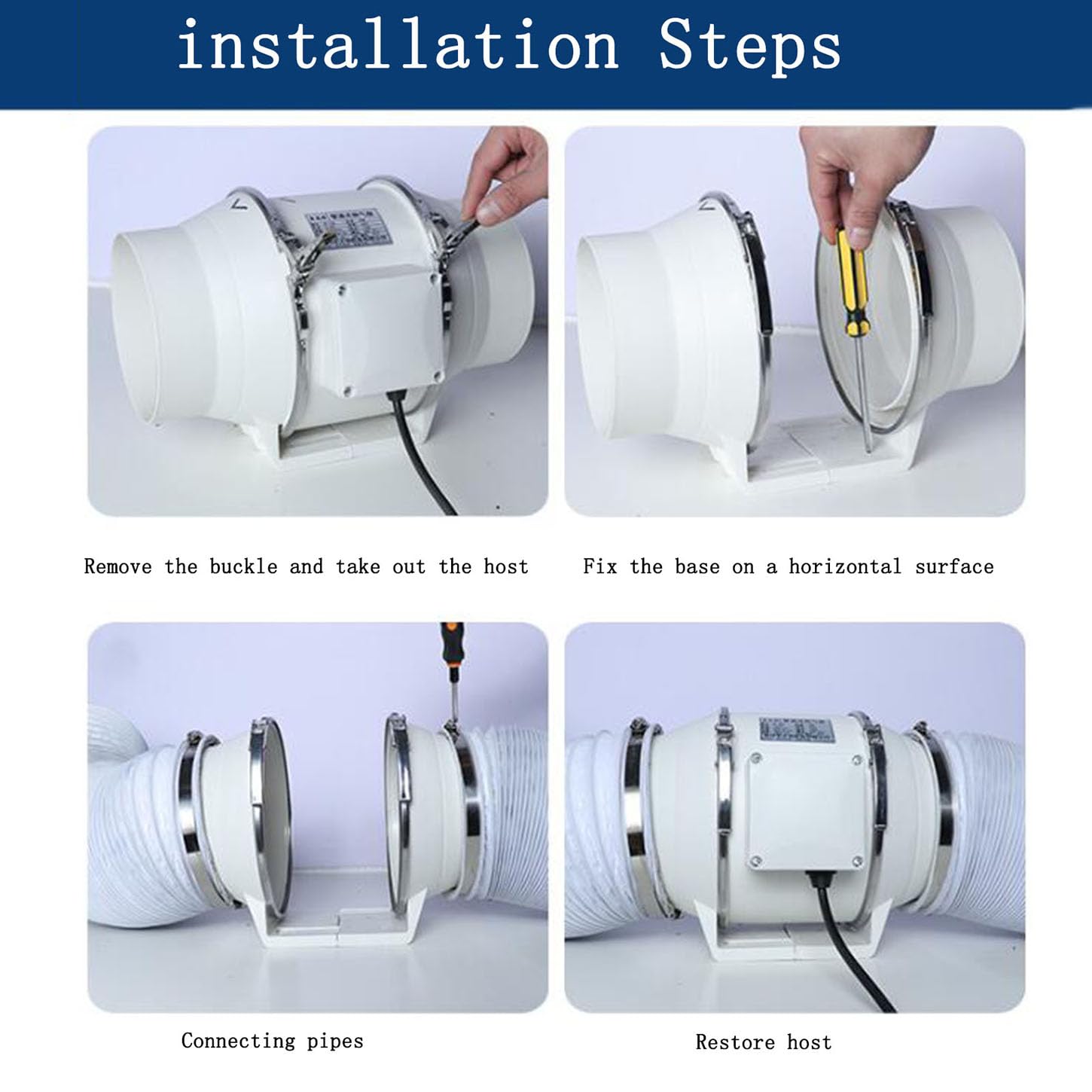 Ventola Aspirazione con Telecomando Senza Fili,Professionale Aspiratore Bagno,Estrattore Aria Silenzioso,Guscio Ignifugo,per Booster, Tenda di Crescita Soffiatore di Scarico,5 Inches