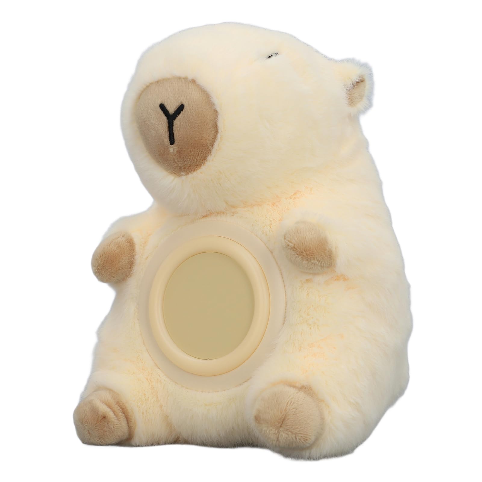 Capybara Alarm Clock with dimensions labeled: 21cm/8.3in height, 13.5cm/5.3in depth, 15cm/5.9in width