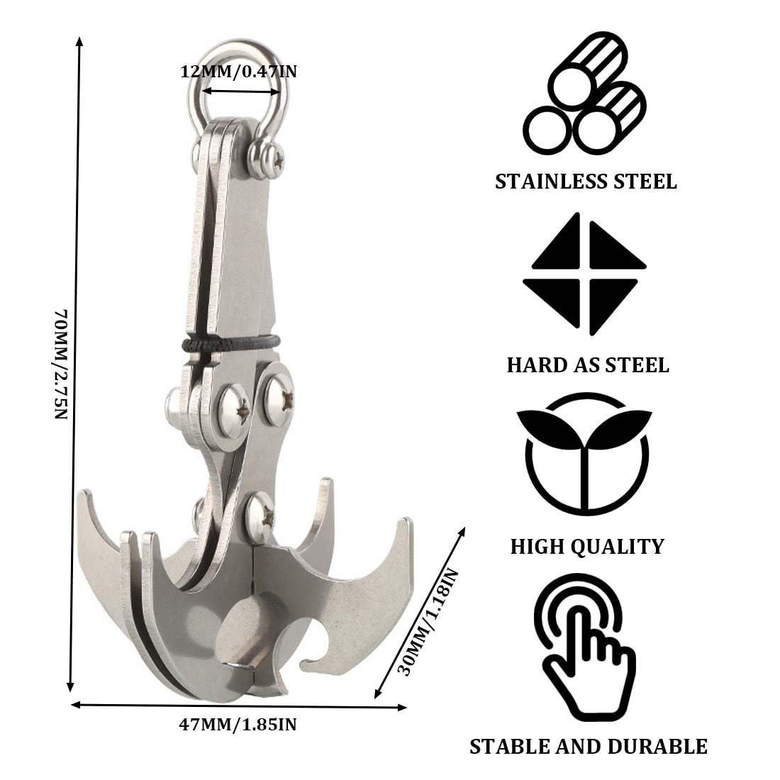 EIHI Gravity Hook Outdoor, Grappling Hook Gravity Grappling for Survival Climbing Outdoor Acero Inoxidable Multifuncional Outdoor Climbing