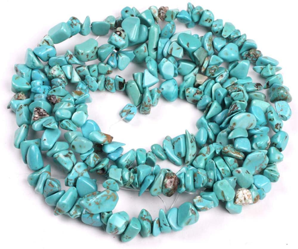 Image of 5-8mm Blue Turquoise Chips Natural Chip Stone Beads for Jewelry Making