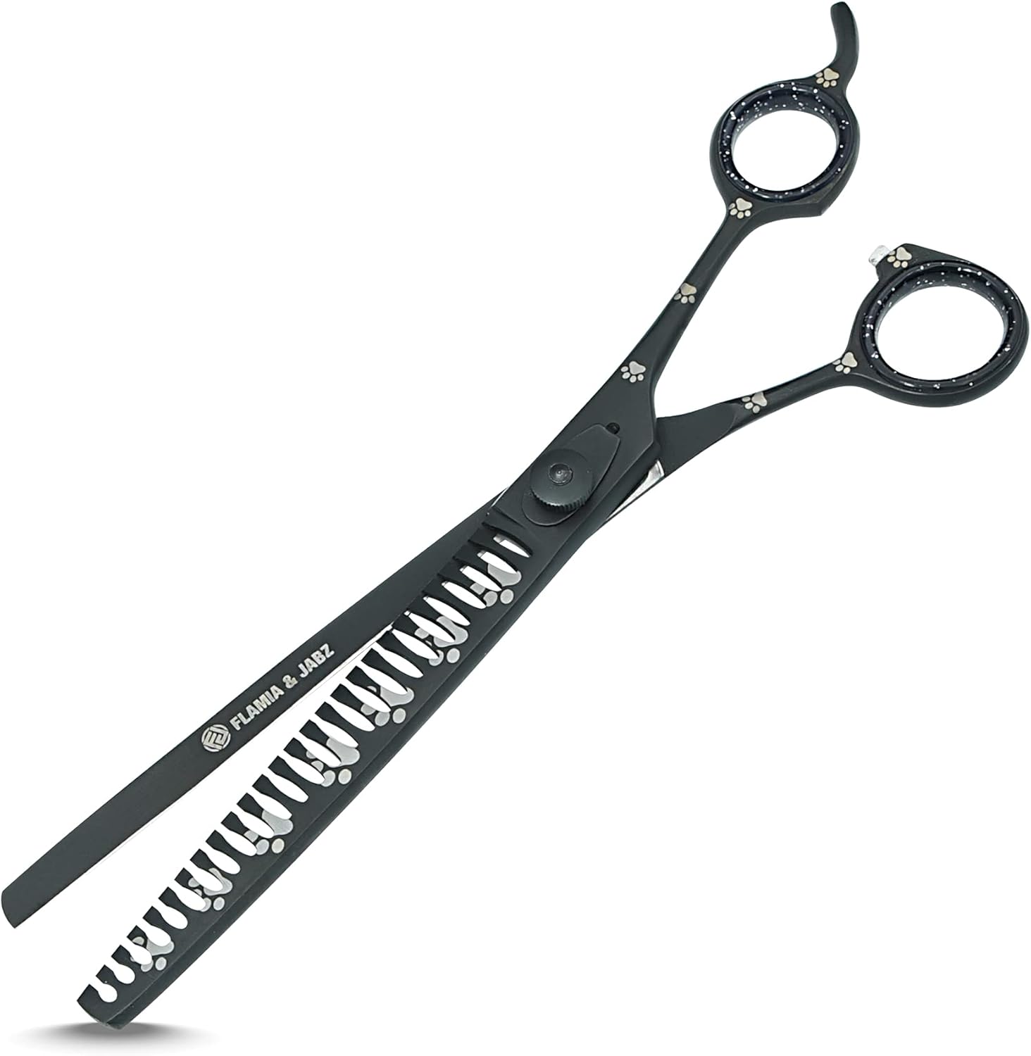 Professional Dog Grooming Chunker Shears/Scissors with Paw Prints for Dogs Cats & Pets (Right Handed, Black, Stainless Steel 8 Inch) - Image 5