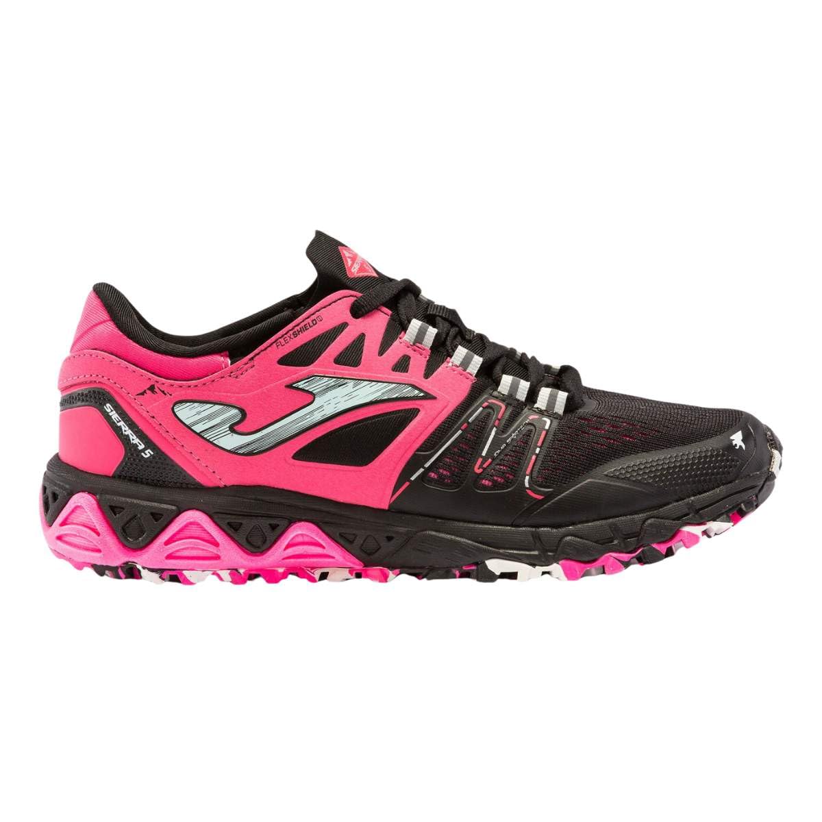 Joma Zapatillas Trail Sierra 22 Negro Fucsia, Trail, Marcha, Senderismo, Trekking, Mujer,