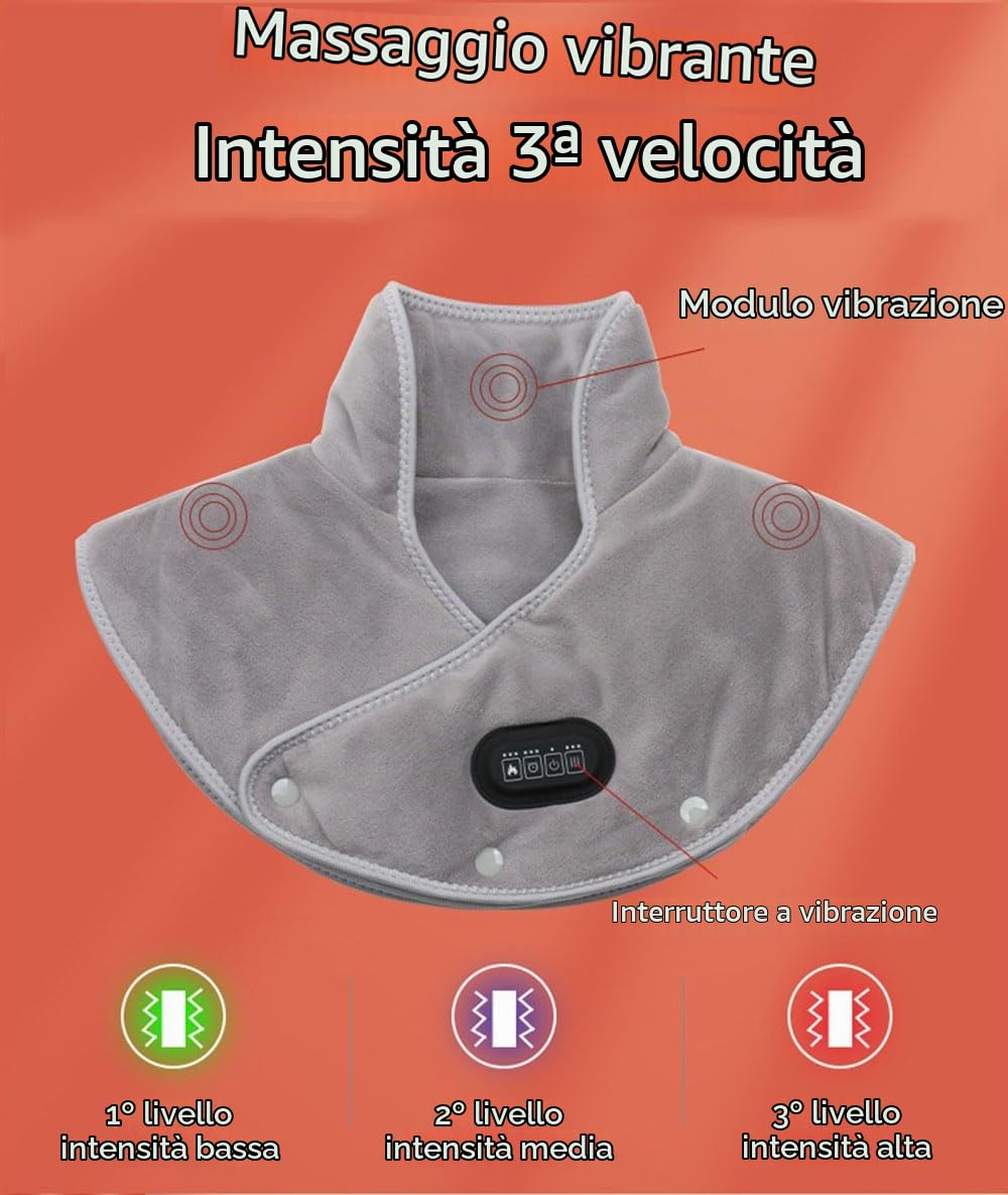 Termoforo Senza fili per Cervicale Spalle con 5000mAh Power Bank, Con peso Cuscinetto termico per alleviare dolore per collo spalle 3 Temperatura Scaldacollo riscaldato Scaldacollo spalle (Grigio)