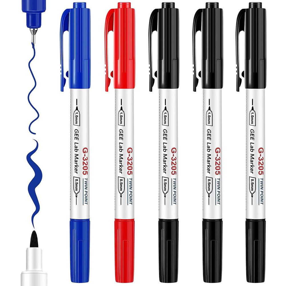 WILI WILK Dual Tips Freezer Pens Alcohol Resistant Laboratory Markers, Industrial for Lab and Hospital Use