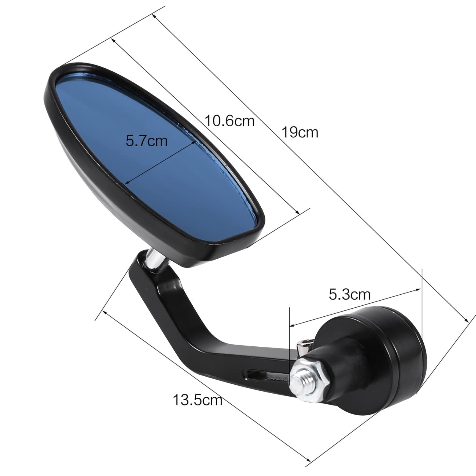 Rétroviseur de Guidon de Moto, 7/8" 22mm, Rétroviseurs Latéraux avec Embout pour Guidon