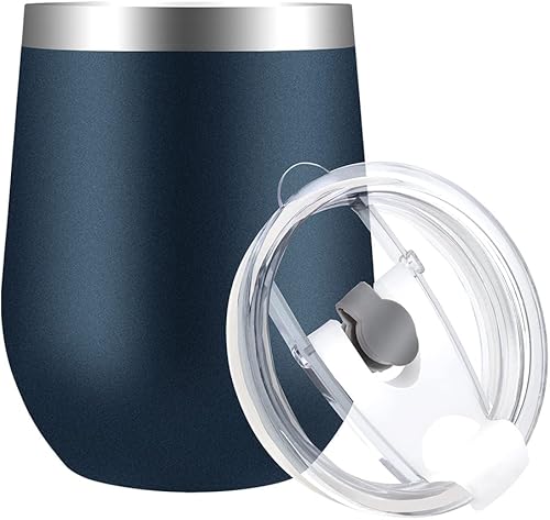 Miniatura 1 de PLATINIUM - Vaso de vino de acero inoxidable, vaso de vino aislado al vacío de 12 onzas con tapa, sin tallo, mantiene el frío y el calor, a prueba