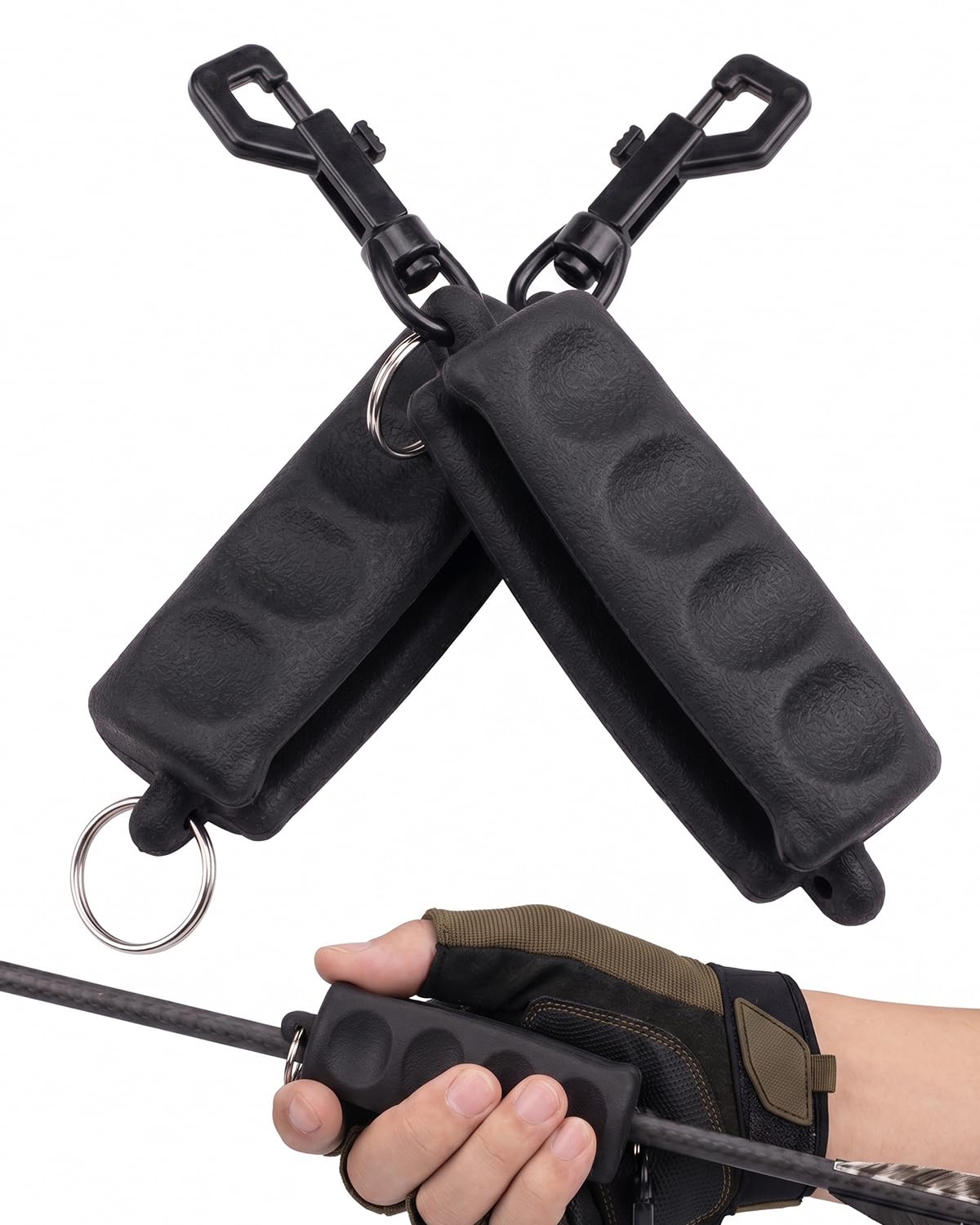 Lot de 2 extracteurs de flèches en caoutchouc avec clip ceinture noir pour fleche arc – Facilite le retrait des flèches et protège les mains pour arcs et flèches