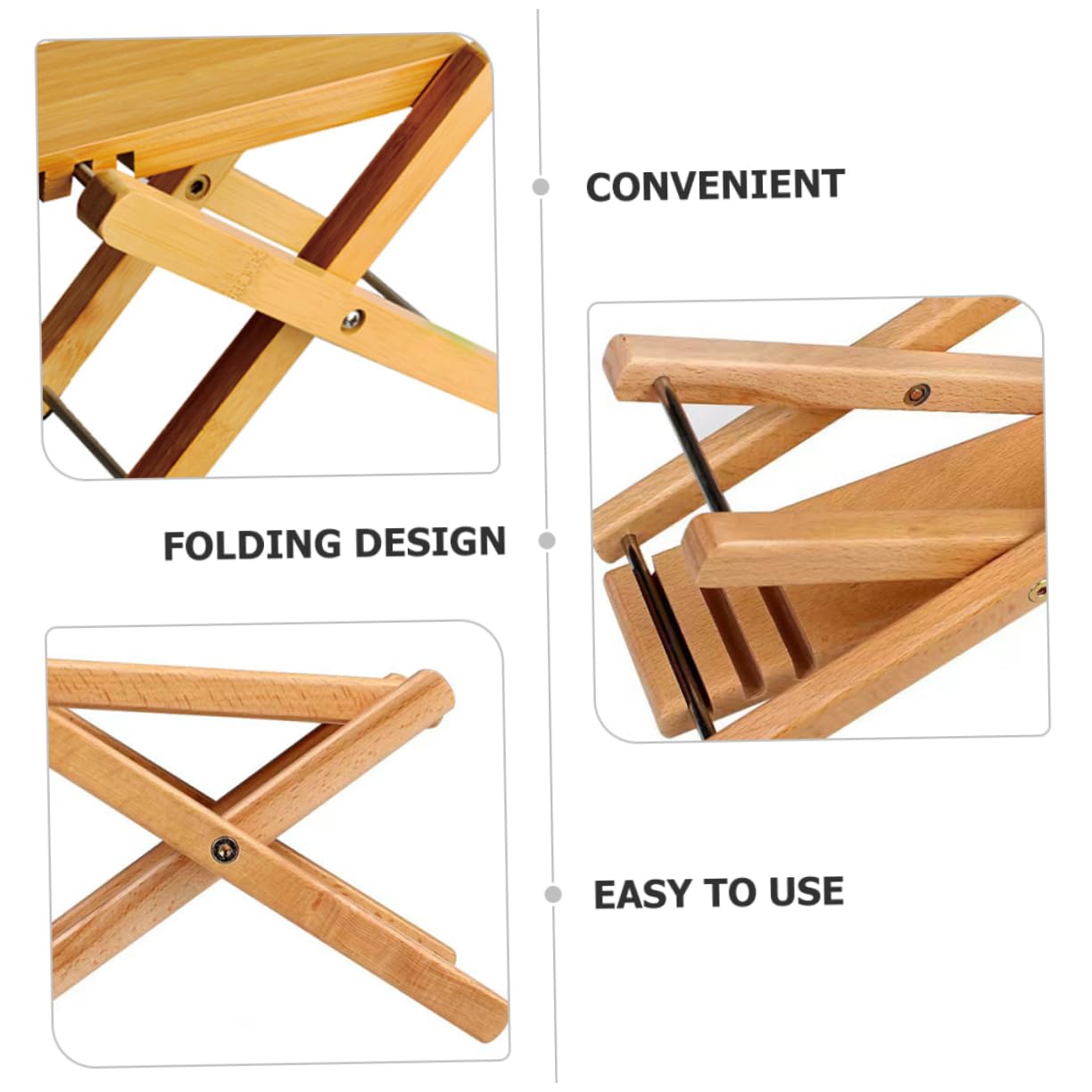 Sgabello Poggiapiedi per Chitarra Classica in Legno Marrone Pieghevole e Portatile con Capacità di Carico Elevata e Borsa per Riporre, per Camera da Letto e Ufficio