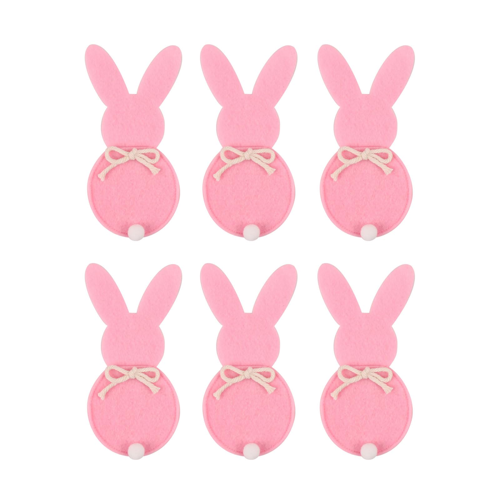 Tfaoys A Cutlery Case Easter Themed Dining Utensils Holder Case 6Pcs Felt Cutlery Holder Bag For Easter Parties New Year Birthday Tableware Set