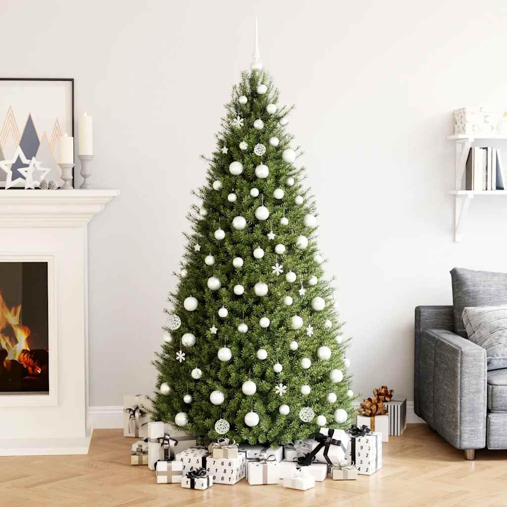 Lot de 111 boules de Noël en polystyrène blanc, boules de 3, 4, 6 cm, avec étoile et flocon de neige, décoration de sapin de Noël pour l'Avent, à suspendre au sapin