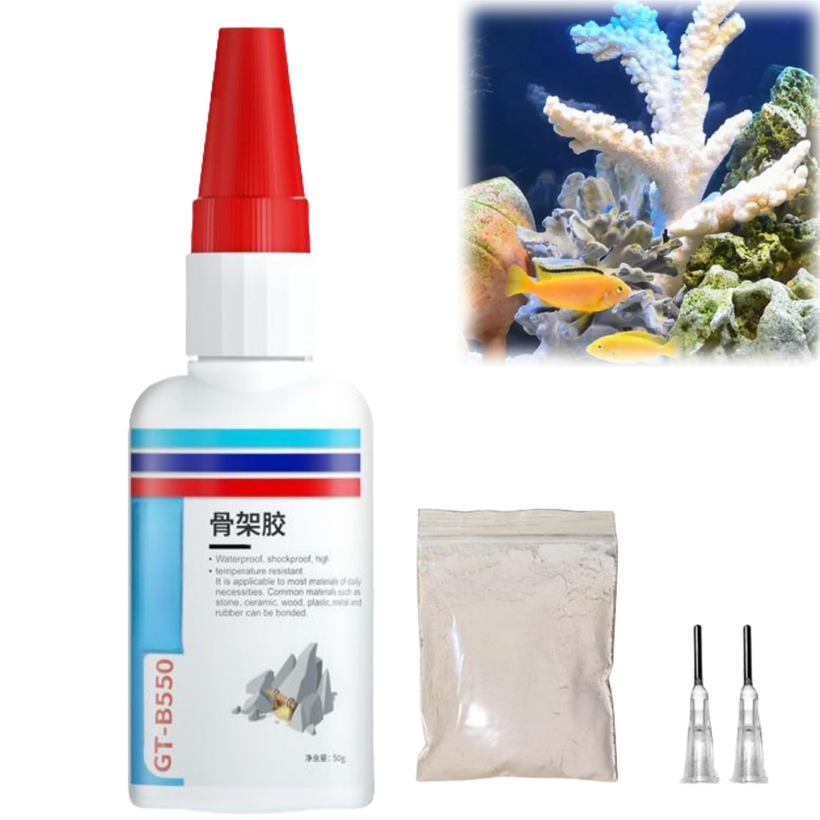Ujoogbu Aquarium Glue,Aquarium Safe Glue,Aquarium Glue Plants for Rocks,Quick Drying Aquarium Sealant,Fish Safe Aquascaping Clear Sealant,Underwater Sealant for Water Plant Moss Coral Stone Reef Wood