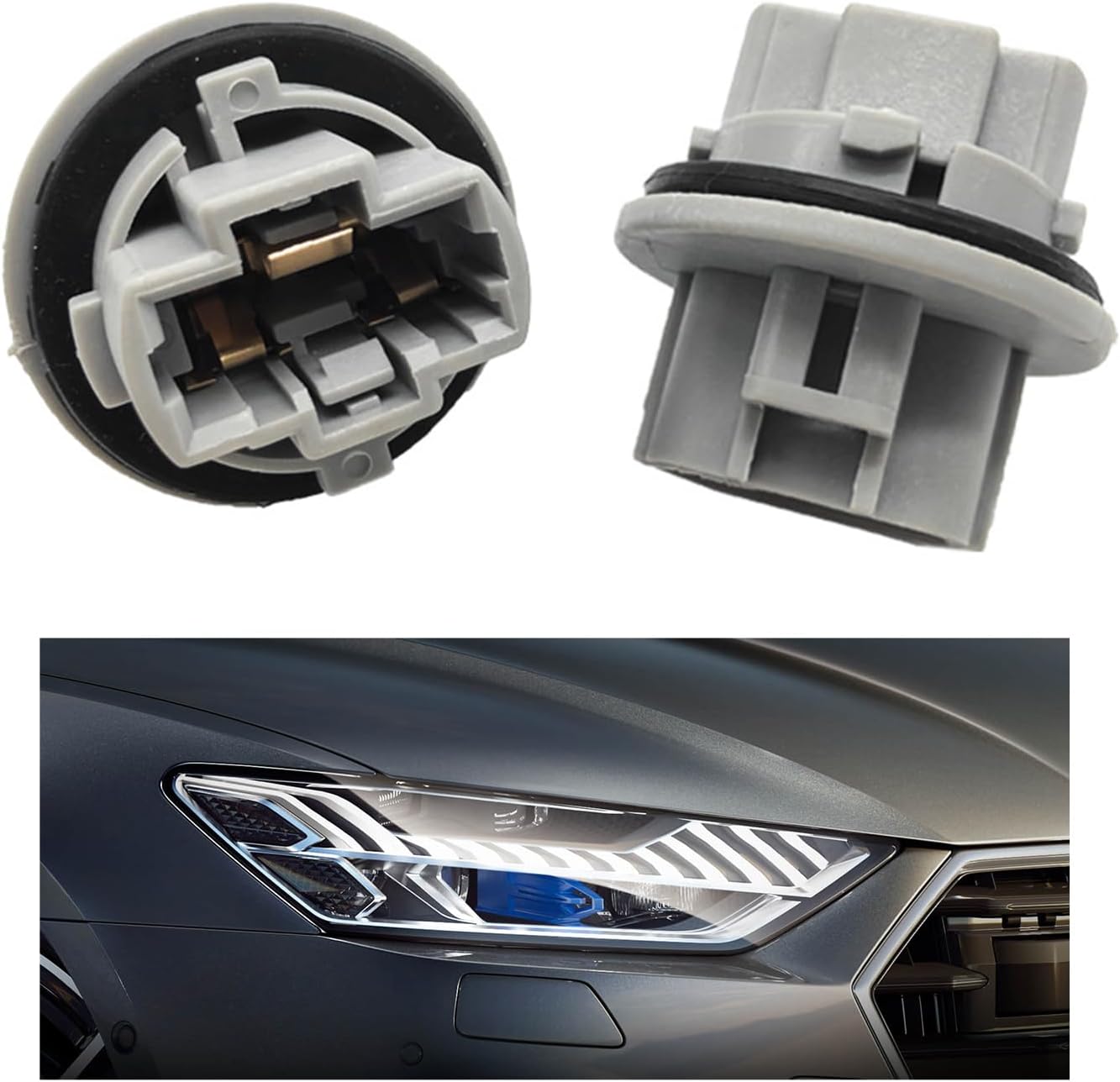 Ziciner 2PCS Front Turn Signal Light Bulb Plug Socket, Car