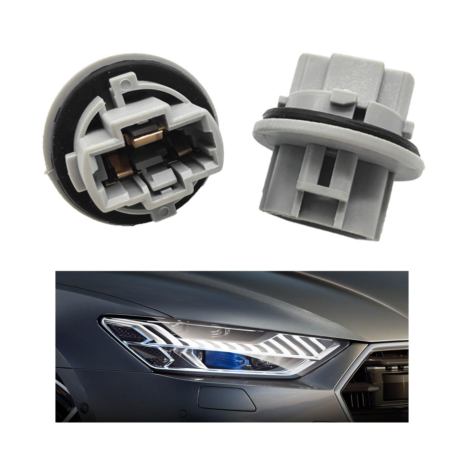 Ziciner 2PCS Front Turn Signal Light Bulb Plug Socket, Car Turn Signal Lamp Holder Assembly, Compatible with 05-21 Tundra, 05-16 Tacoma, 08-18 Sequoia, 03-06 4 Runner, 07-19 Venza