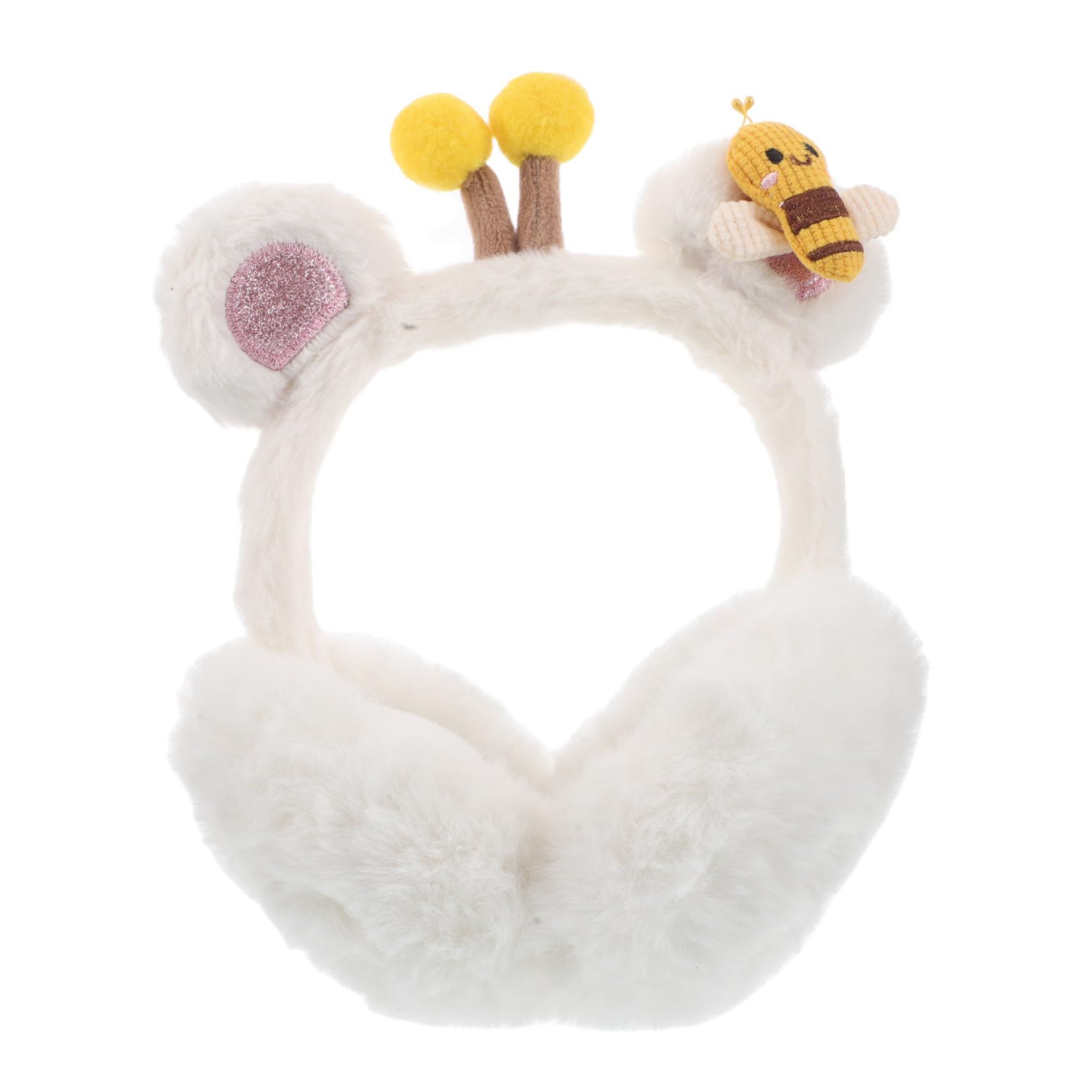 PartyKindom Cartoon Bee Ear Muffs Plush Winter Ear Covers for Girls Boys Kids Earmuffs Winter Warmth