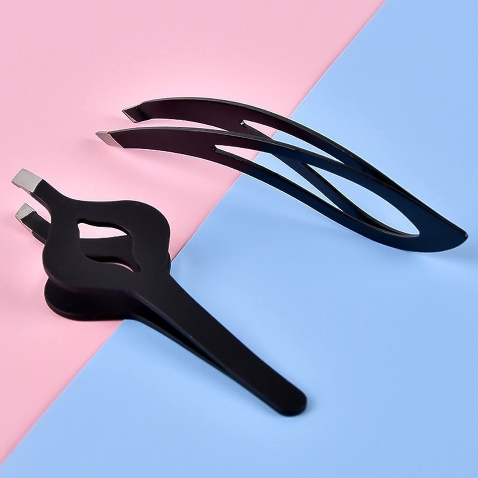 JINGYAN Pęsety Slant Tip Hair Removal Tweezers Stainless Steel Slanted Flat Point Professional Eye Brow